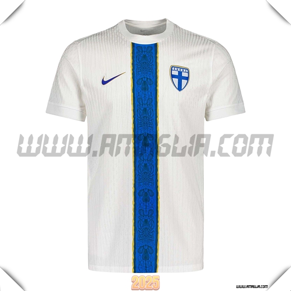 Nuovo Maglia Squadra Finlandia Prima 2025 2026 Bianco/Blu