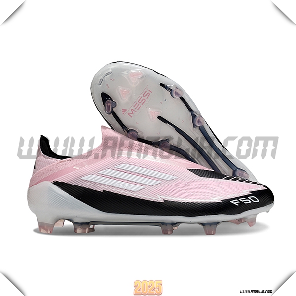 Adidas Scarpe Da Calcio F50 Elite Laceless FG Rosa/Nero/Bianco