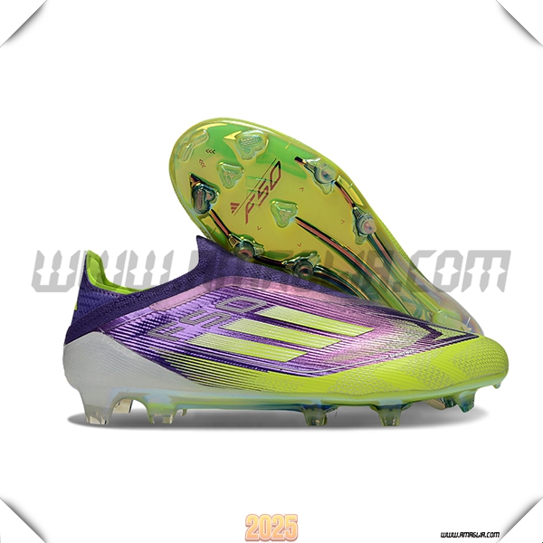 Adidas Scarpe Da Calcio F50 Elite Laceless FG viola/Verde