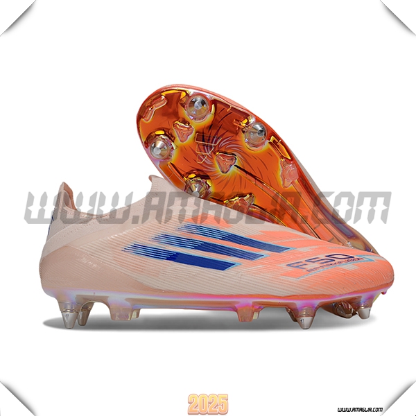 Adidas Scarpe Da Calcio F50 Elite Laceless SG Arancia/Blu -02