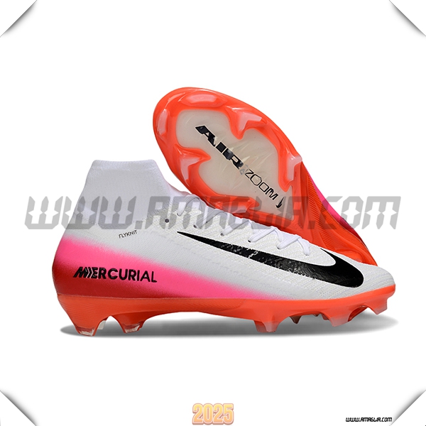 Nike Scarpe Da Calcio Air Zoom Mercurial Superfly IIX Elite FG Bianco/Nero/Rosa/Arancia