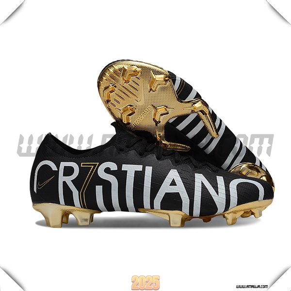 Nike Scarpe Da Calcio Mercurial Vapor XII Elite FG Nero/Bianco/Giallo