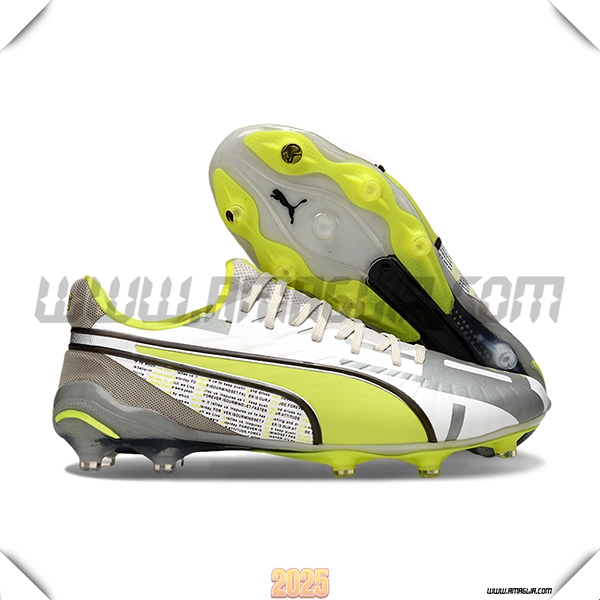 PUMA Scarpe Da Calcio KING FG/AG Bianco/Grigio/Verde