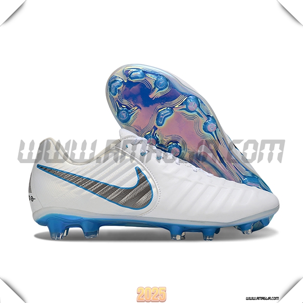 Nike Scarpe Da Calcio Tiempo Legend VII Elite LUXE FG Bianco/Grigio/Blu