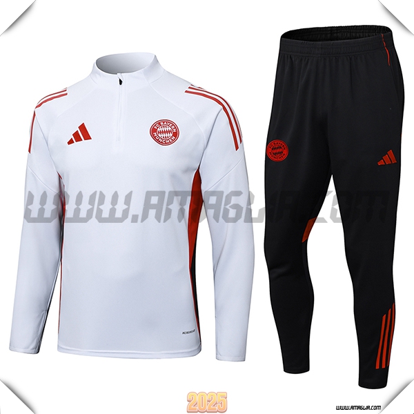 Tuta Calcio Bayern Monaco Bianco/Rosso 2025 2026 -02