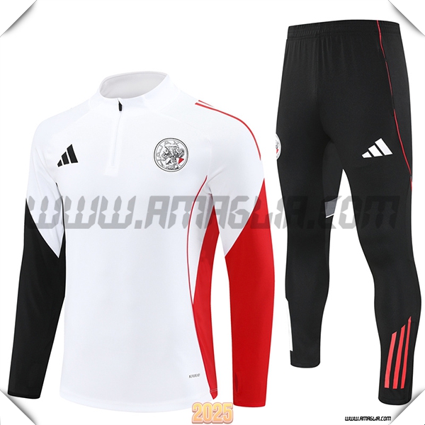 Tuta Calcio Ajax Bianco/Nero/Rosso 2025 2026