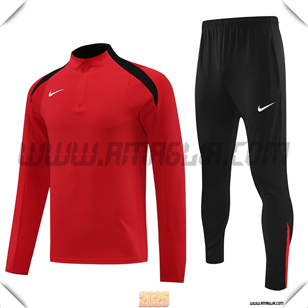 Tuta Calcio Nike Rosso/Nero 2025 2026