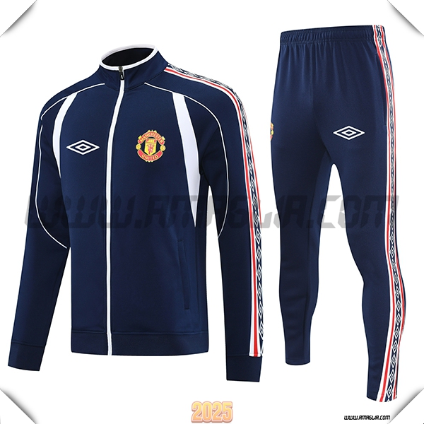 Tuta Calcio Giacca Manchester United Blu Scuro 2025 2026