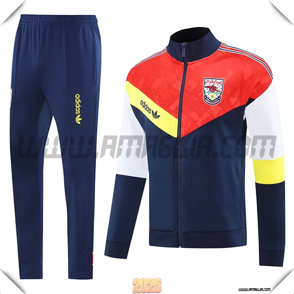 Tuta Calcio Giacca Arsenal Blu/Arancia/Bianco/Giallo 2025 2026