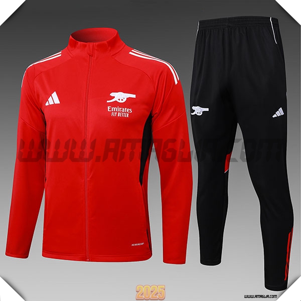 Tuta Calcio Giacca Arsenal Bambino Rosso 2025 2026
