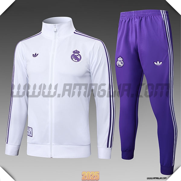Tuta Calcio Giacca Real Madrid Bambino Bianco/viola 2025 2026