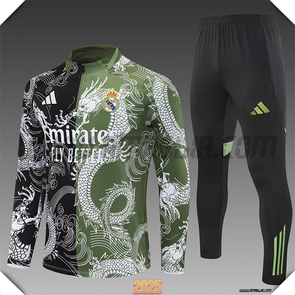 Tuta Calcio Real Madrid Bambino Nero/Verde/Bianco 2025 2026