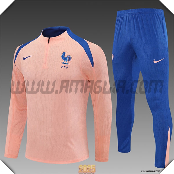 Tuta Calcio Francia Bambino Rosa/Blu 2025 2026