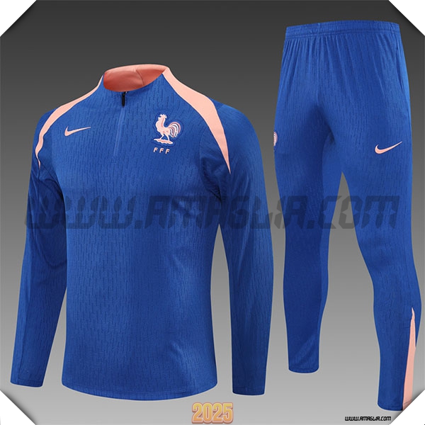 Tuta Calcio Francia Bambino Blu/Rosa 2025 2026