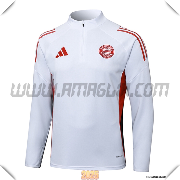 Felpa Allenamento Bayern Monaco Bianco/Rosso 2025 2026 -02