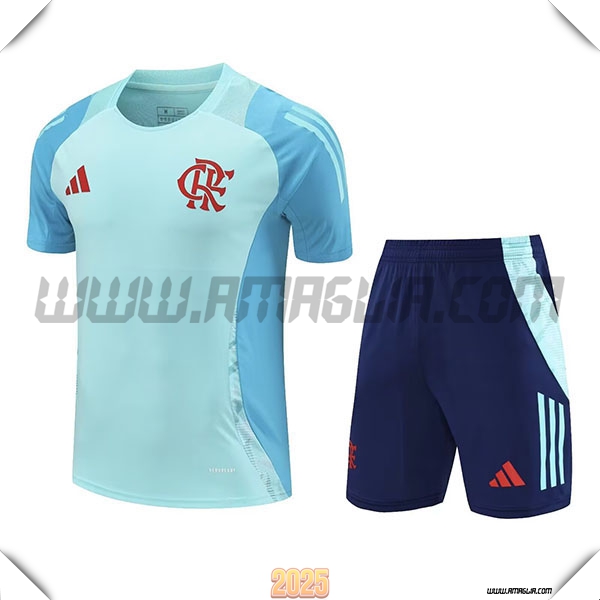 Kit Maglia Allenamento Flamengo Bambino Verde/Blu 2025 2026