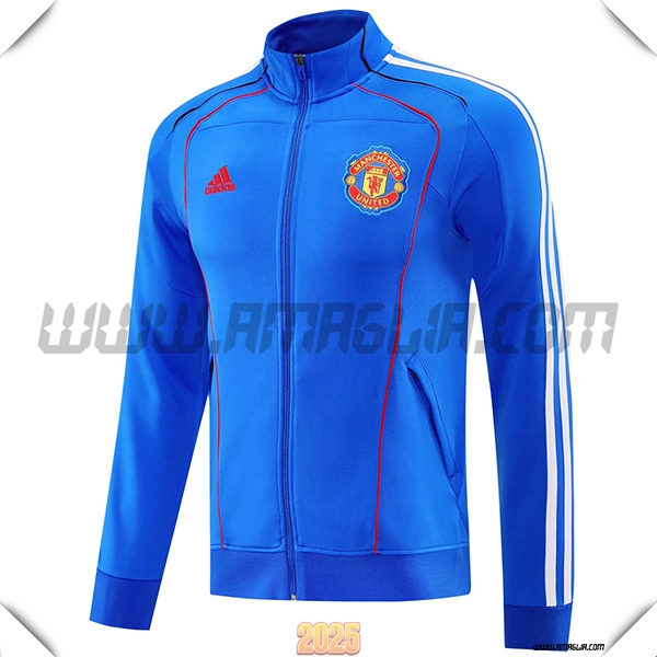 Giacca Calcio Manchester United Blu/Bianco/Rosso 2025 2026