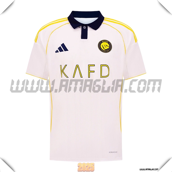 Nuovo Maglia da Al-Nassr Terzo 2025 2026 Bianco/GIALLO