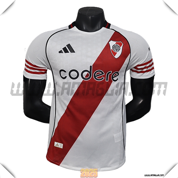 Prima Maglia Calcio River Plate 2025 2026 Bianco/Rosso