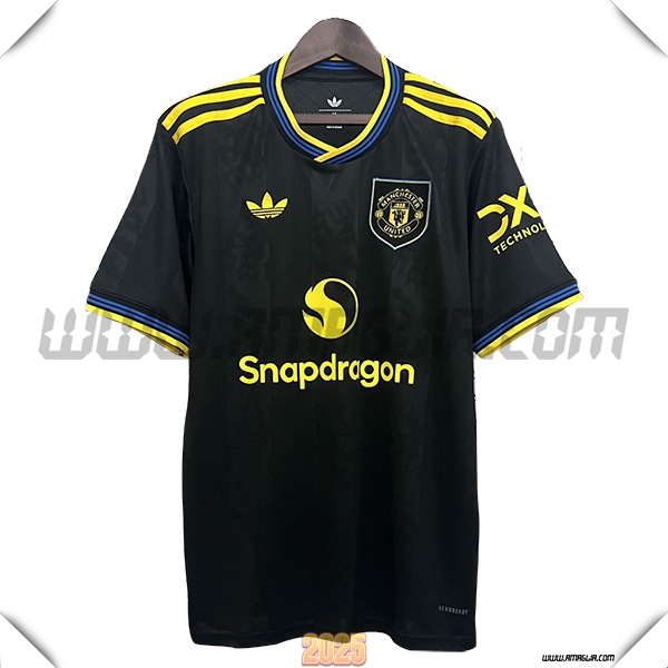 Terzo Maglia Calcio Manchester United 2025 2026 Nero