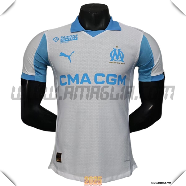 Prima Maglia Calcio Marsiglia OM 2025 2026 Bianco/Blu