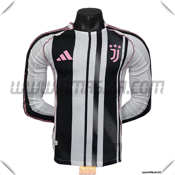 Nuovo Maglia da Juventus Maniche lunghe Prima 2025 2026 Bianco/Nero