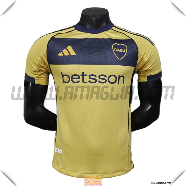 Seconda Maglia Calcio Boca Juniors 2025 2026 GIALLO/Nero