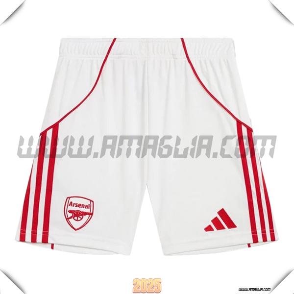 Prima Pantaloncini Arsenal 2025 2026 Bianco