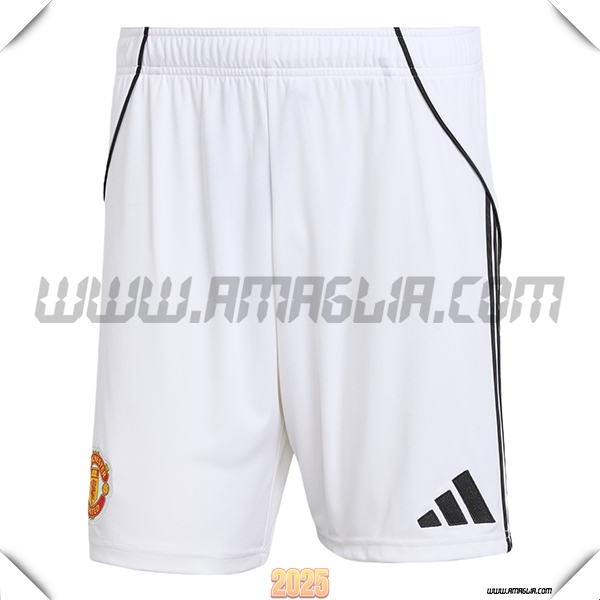 Prima Pantaloncini Manchester United 2025 2026 Bianco