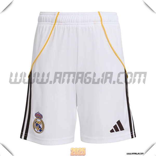 Prima Pantaloncini Real Madrid 2025 2026 Bianco