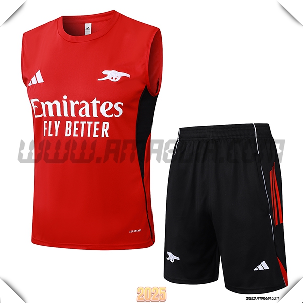 Kit Canotta Allenamento Arsenal Rosso/Bianco/Nero 2025 2026
