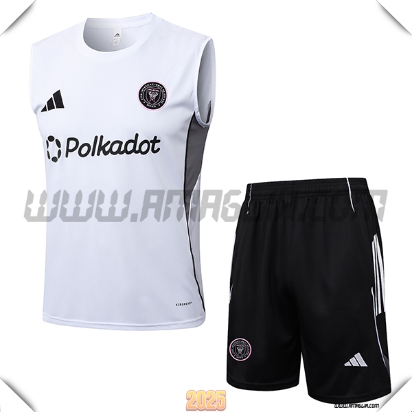 Kit Canotta Allenamento Inter Miami CF Bianco/Nero 2025 2026
