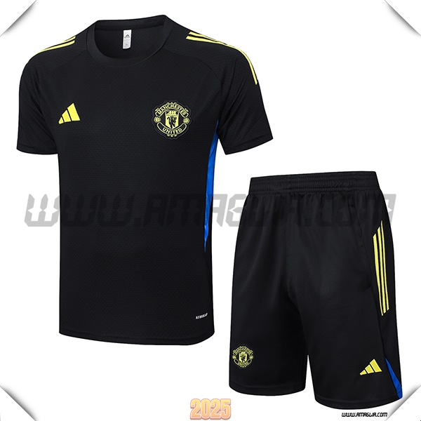 Kit Maglia Allenamento Manchester United Nero/Giallo/Blu 2025 2026 -03