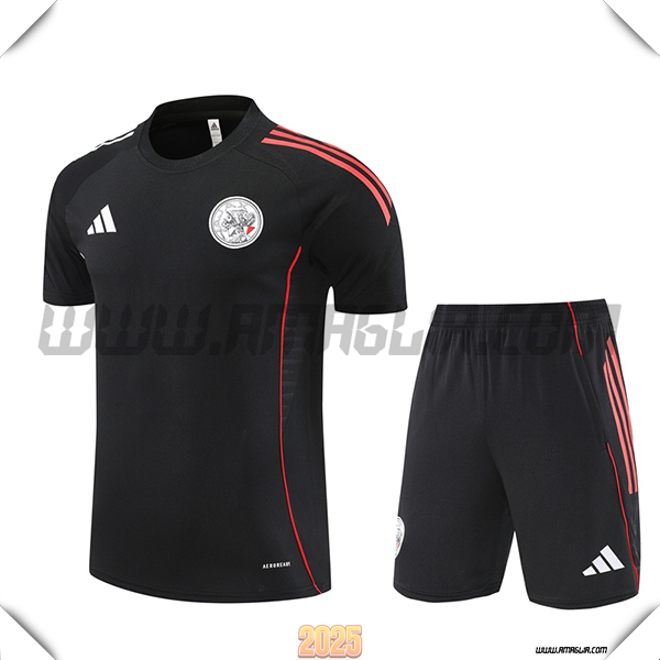 Kit Maglia Allenamento Ajax Nero/Rosso 2025 2026