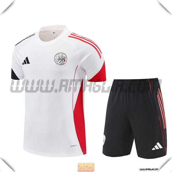 Kit Maglia Allenamento Ajax Bianco/Nero/Rosso 2025 2026