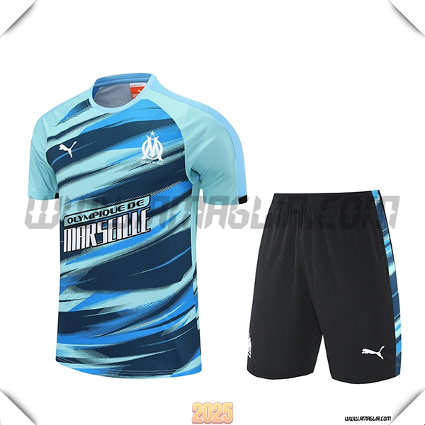 Kit Maglia Allenamento Marsiglia Verde/Blu 2025 2026