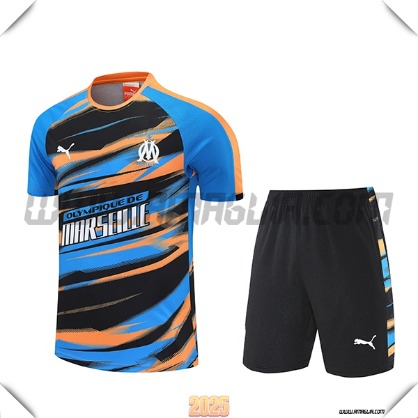 Kit Maglia Allenamento Marsiglia Blu/Arancia/Nero 2025 2026