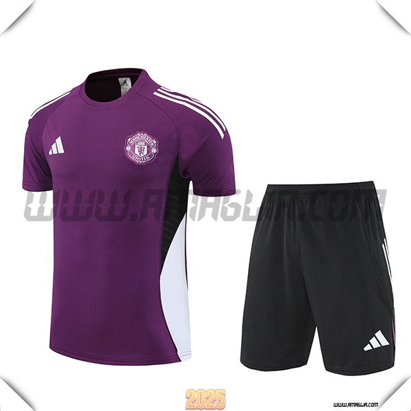 Kit Maglia Allenamento Manchester United viola/Nero/Bianco 2025 2026