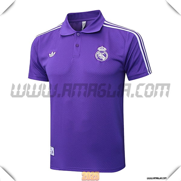 Maglia Polo Real Madrid viola/Bianco 2025 2026