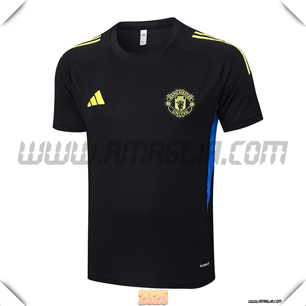 T Shirt Allenamento Manchester United Nero/Giallo/Blu 2025 2026