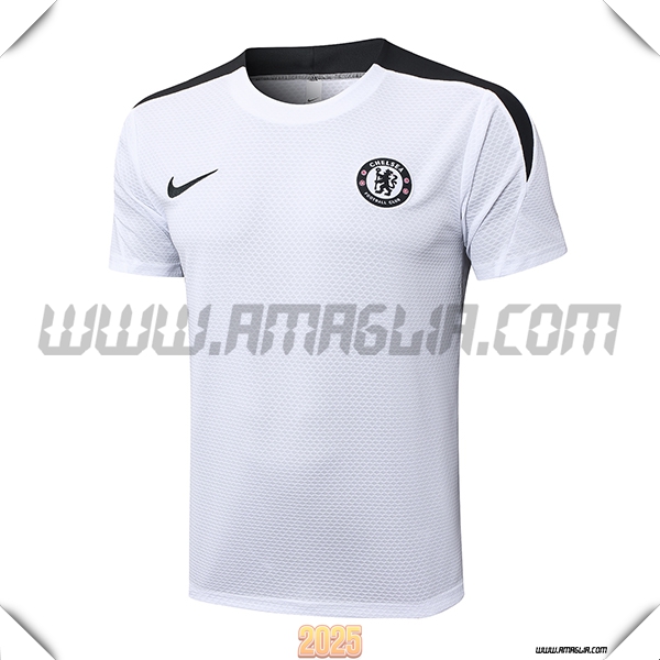 T Shirt Allenamento FC Chelsea Bianco/Grigio 2025 2026 -02