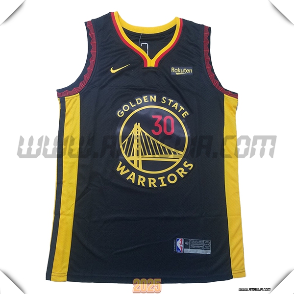 Maglia Golden State Warriors (CURRY #30) 2025/26 Nero/Giallo -02