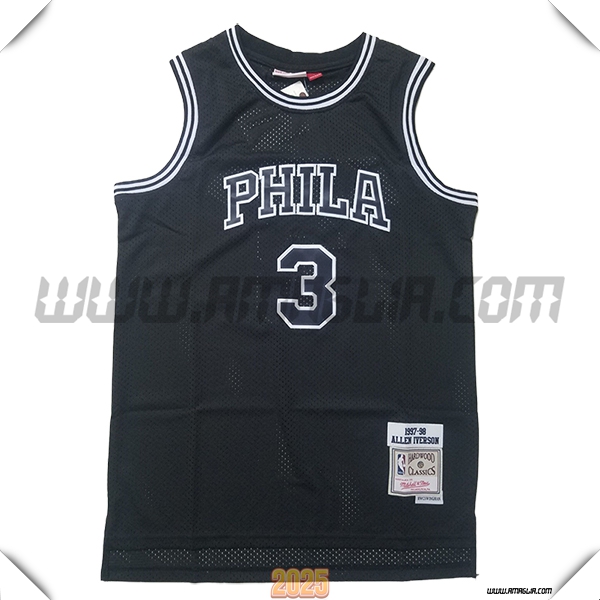 Maglia Philadelphia 76ers (IVERSON #3) 2025/26 Nero