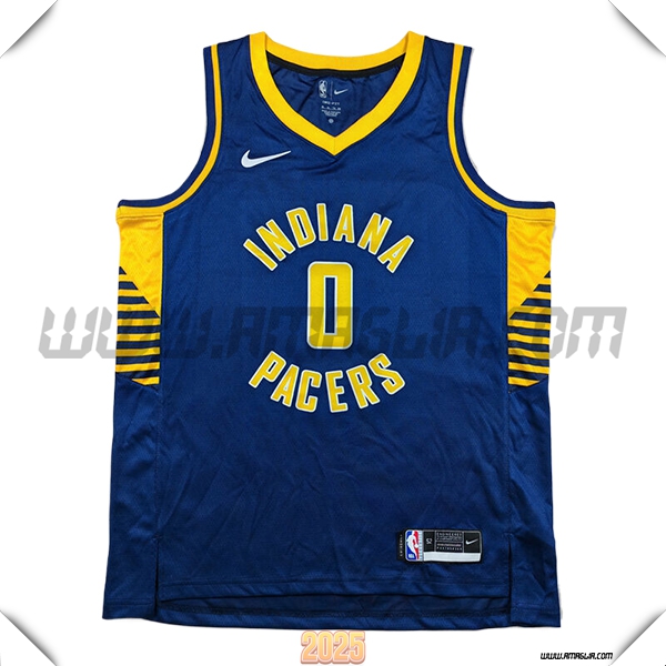 Maglia Indiana Pacers (HALIBURTON #0) 2025/26 Blu/Giallo