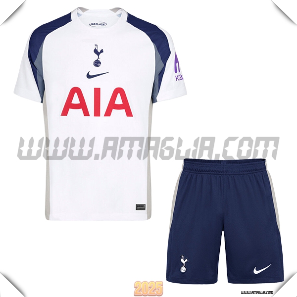 Kit Maglia da Tottenham Hotspurs Prima + Pantaloncini Bianco 2025 2026