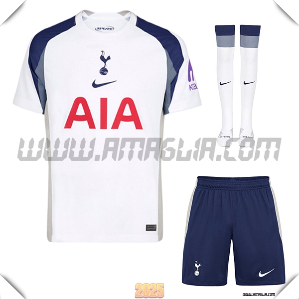 Kit Maglia da Tottenham Hotspurs Seconda (Pantaloncini + Calzini) Bianco 2025 2026