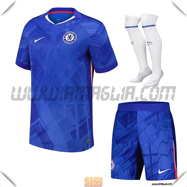 Kit Maglia da FC Chelsea Prima (Pantaloncini + Calzini) Blu 2025 2026