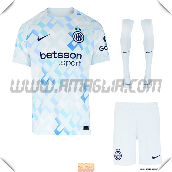 Kit Maglia da Inter Milan Seconda (Pantaloncini + Calzini) Bianco 2025 2026
