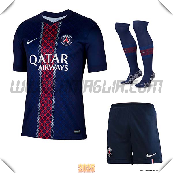 Kit Maglia da PSG Prima (Pantaloncini + Calzini) Blu Reale 2025 2026