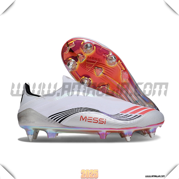 Adidas Scarpe Da Calcio F50 Elite Laceless SG Bianco/Nero/Arancia